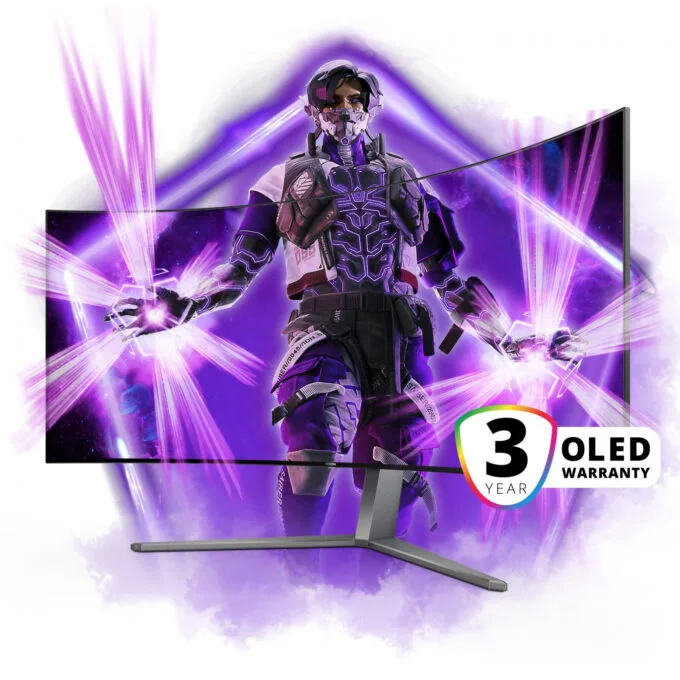AOC AGON PRO AG456UCZD - 45" Curved OLED UWQHD (3440x1440), 240Hz, 0.03ms, HDR10, USB-C PD 90W - Black — image 7