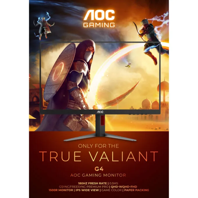 AOC CQ27G4X 27" QHD Curved Gaming Monitor 1500R 180Hz 1ms VA — image 4