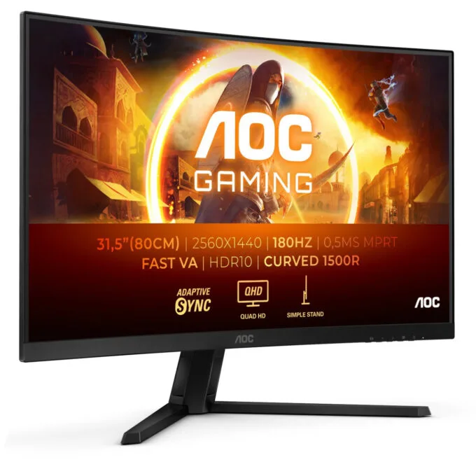 AOC CQ32G4VE - 31.5" QHD Curved Gaming Monitor, 1500R, 180Hz, 1ms GTG, HDR10 — image 8