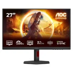 AOC Gaming - Q27G4SRU - 27 inch QHD. 300 Hz. 1 ms. HDR400 2560x1440. 2x HDMI 2.1. DisplayPort 1.4. USB Hub Black-Red