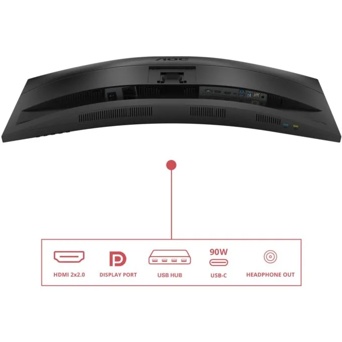 AOC Monitor - CU34E4CV - 86.0cm (34') 21:9 2xHDMI+DP+USB-C Curved Black — image 14