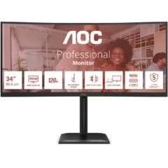AOC Monitor - CU34E4CV - 86.0cm (34') 21:9 2xHDMI+DP+USB-C Curved Black