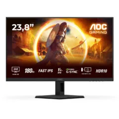 AOC Q24G4RE - 23.8" QHD Fast IPS Gaming Monitor - Black/Red, 180Hz, 1ms GTG, HDR10