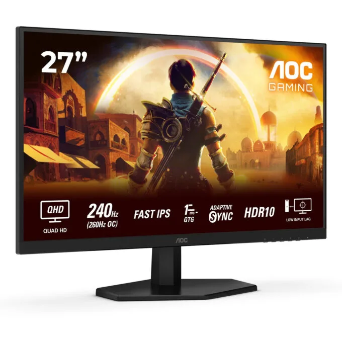 AOC Q27G42ZE - 27in QHD (2560x1440) Fast IPS Gaming Monitor - 260Hz, 1ms GTG, HDR10, Black/Red — image 7
