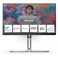 AOC Q27U3CV - 27-inch QHD (2560x1440) IPS Quantum Dot Monitor, HDR400, USB-C 96W PD, DP/HDMI, Black