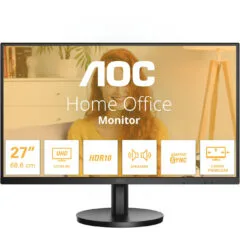AOC U27B3A - 27in 4K UHD IPS Monitor, 3840x2160, 60Hz, 4ms, 2xHDMI + DP, Black