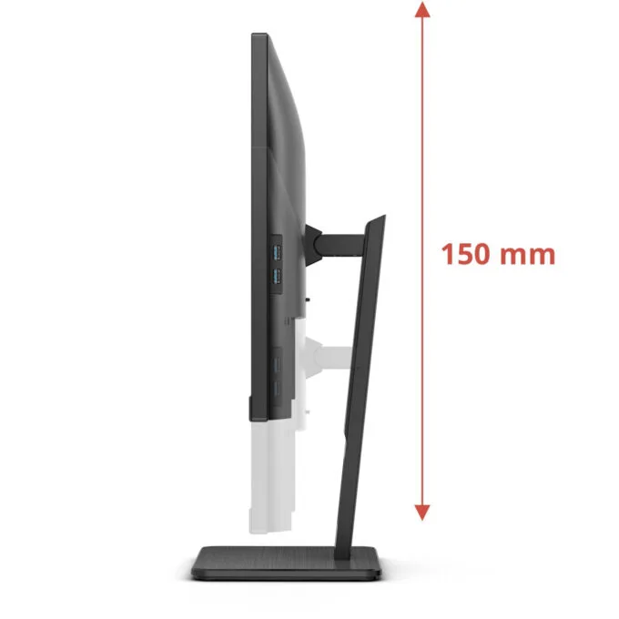 AOC U27E3UF - 27in 4K (3840x2160) IPS LED Monitor, 4ms GTG, 60Hz, Height-Adjustable, Black — image 5