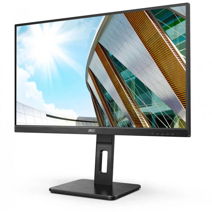 AOC U27P2CA - 27" 4K UHD IPS Monitor - 3840x2160, 60Hz, 4ms, USB-C PD65W, DP1.2 & HDMI2.0, Pivot/Height Adj, Black — image 9