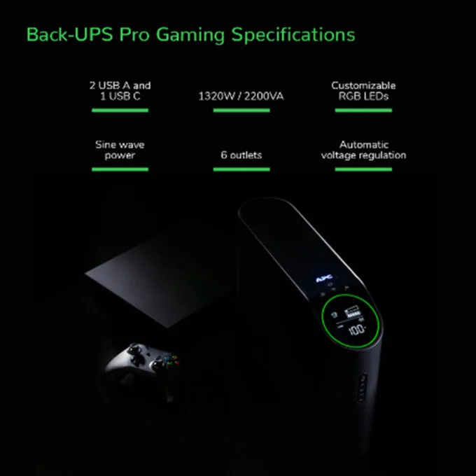 APC Back-UPS Pro BGM2200B-GR 2200VA/1320W Tower UPS 6 Outlets Black — image 3