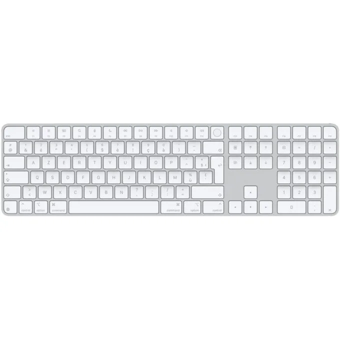 Apple Magic Keyboard with Touch ID and Numeric Keypad for Apple Silicon Macs - French Layout - White Keys — image 1