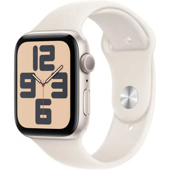 Apple Watch SE GPS 44mm Starlight Aluminium Case + Starlight Sport Band - M/L - 32 GB - watchOS 11 — image 1