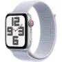 Apple Watch SE GPS + Cellular 44mm Silver Aluminium Case - Blue Cloud Sport Loop, 32 GB, OLED
