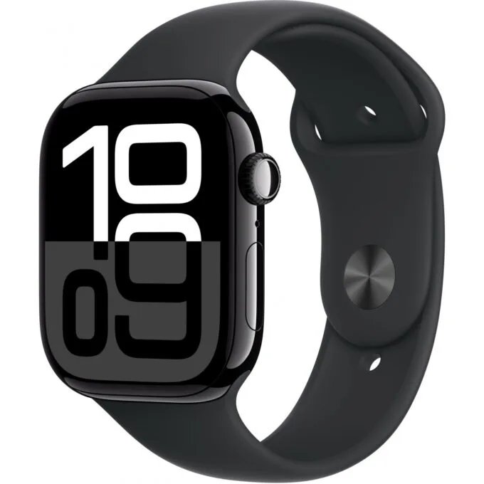 Apple Watch Series 10 GPS 46mm Jet Black Aluminium Case with Black Sport Band - Series 10 - Jet Black, 46mm — image 1