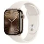 Apple Watch Series 10 GPS + Cellular 42mm Gold Titanium Case with Starlight Sport Band - S M