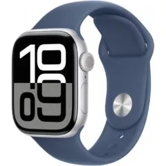 APPLE Watch Series 10 GPS + Cellular 42mm Silver Aluminium Case with Denim Sport Band - M/L - Silver, 42mm, Denim Sport Band