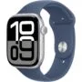Apple Watch Series 10 GPS + Cellular 46mm Silver Aluminium Case with Denim Sport Band - Size S/M