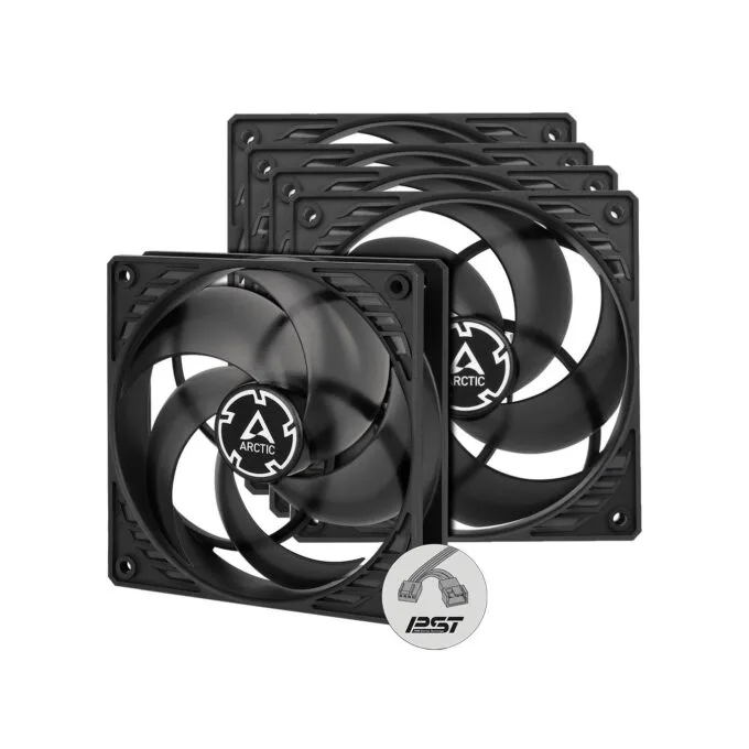 Arctic P12 PWM PST Case Fan - P12 PWM PST - 120mm, 5-Pack, PWM control, PST cable — image 1