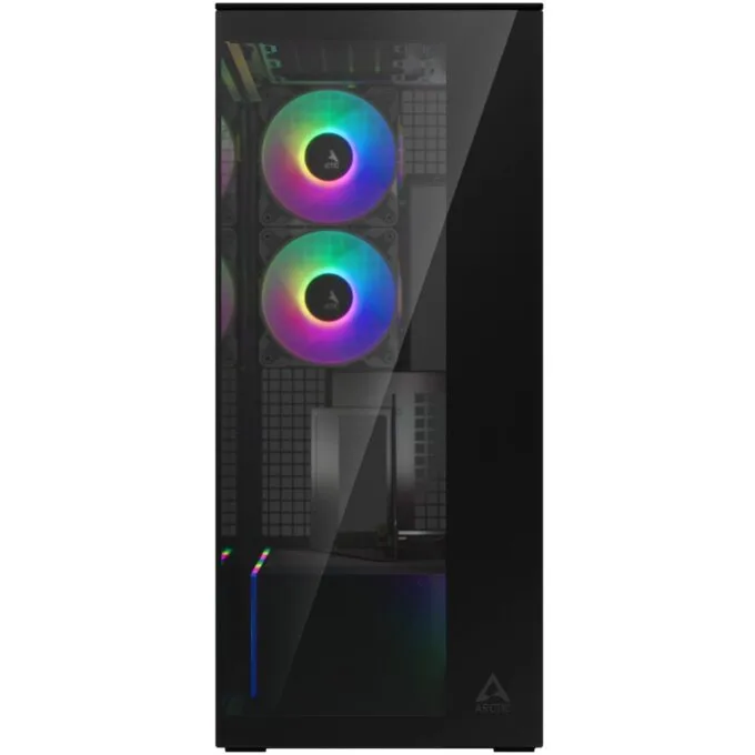 Arctic Xtender (Black) Mirror Black Window PC Case with Vertical GPU Mount - Midi Tower, E-ATX — image 2