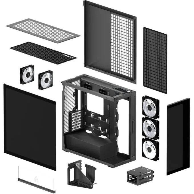 Arctic Xtender (Black) Mirror Black Window PC Case with Vertical GPU Mount - Midi Tower, E-ATX — image 8