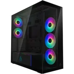 Arctic Xtender Mirror Black Midi Tower PC Case - E-ATX, Vertical GPU, 482mm