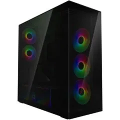Arctic Xtender VG Black Tempered Glass E-ATX Mid Tower – Vertical GPU, 5 Fans