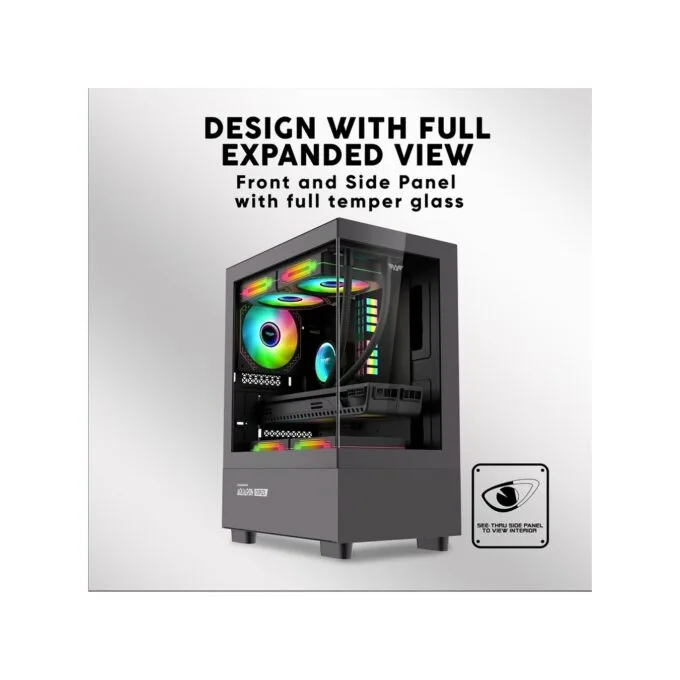 Armaggeddon Aquaron Duplex Black M‑ATX Case - 310 mm GPU, No Fans — image 2