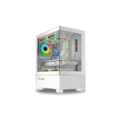 Armaggeddon Aquaron Duplex White Micro-ATX Gaming Case - 310mm VGA - 3x ARGB Fans