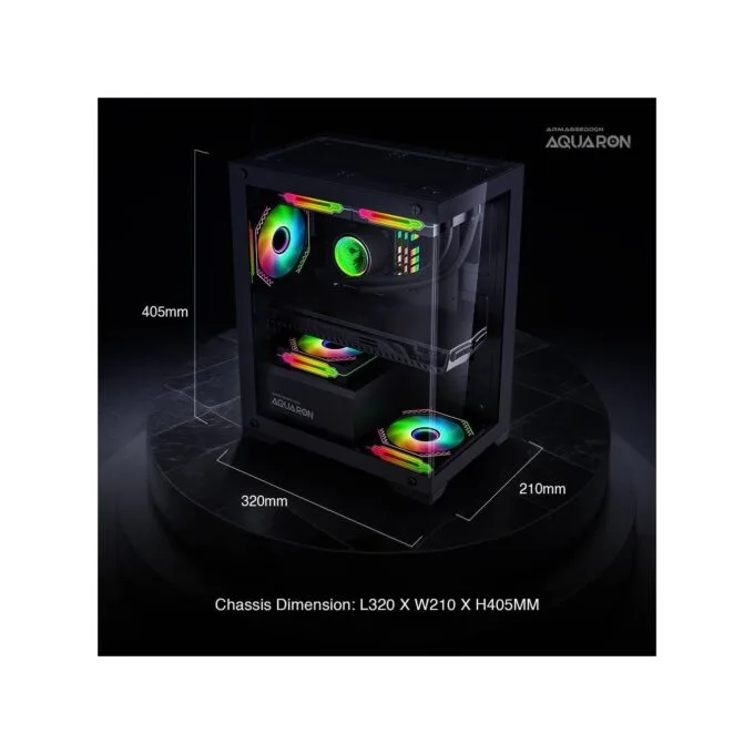 Armaggeddon Aquaron Micro ATX Gaming Case Black - AQUARONBLK — image 5