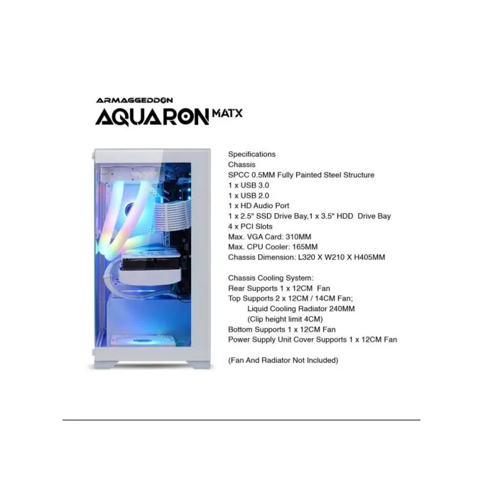 Armaggeddon Aquaron Micro ATX Gaming Case Black - AQUARONBLK — image 6