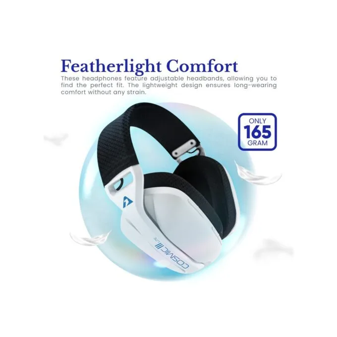 Armaggeddon Cosmic-III Lite Gaming Headset 2.4G/BT/AUX Fabric White — image 2