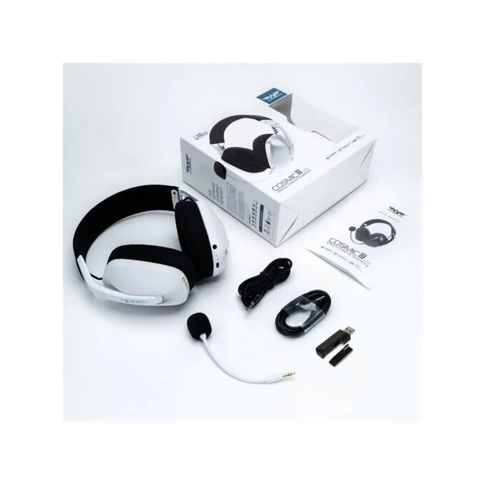 Armaggeddon Cosmic-III Lite Gaming Headset 2.4G/BT/AUX Fabric White — image 10
