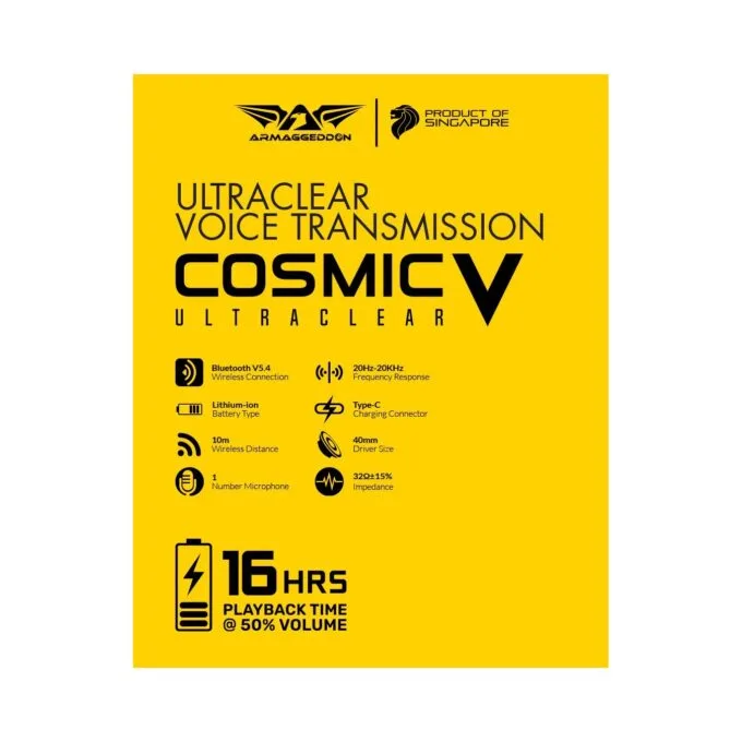 Armaggeddon Cosmic V Gaming Headset USB/3.5mm/2.4G/BT PU Leather Ultraclear White — image 11