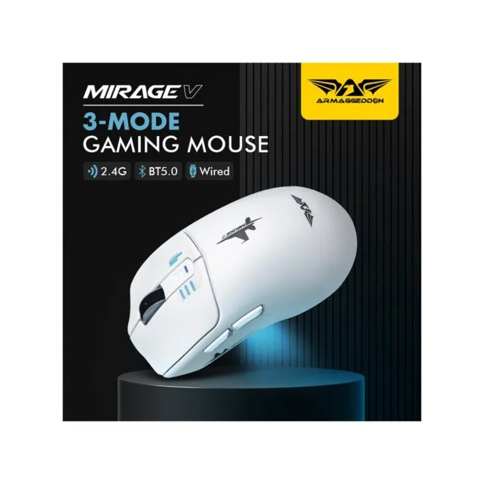 Armaggeddon Mirage V Wired+2.4G+BT Rechargeable Gaming Mouse 10000 CPI Black — image 3