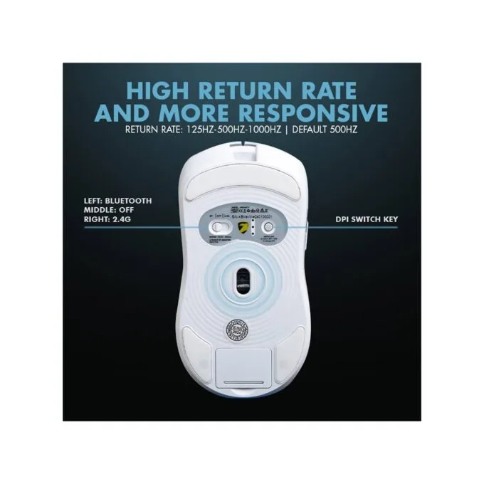 Armaggeddon Mirage V Wired+2.4G+BT Rechargeable Gaming Mouse 10000 CPI Black — image 4