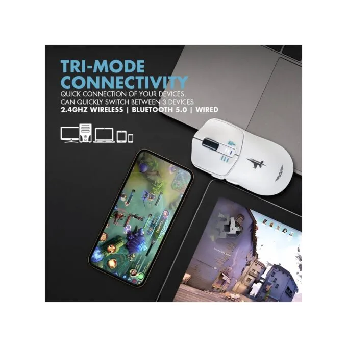 Armaggeddon Mirage V Wired+2.4G+BT Rechargeable Gaming Mouse 10000 CPI Black — image 10