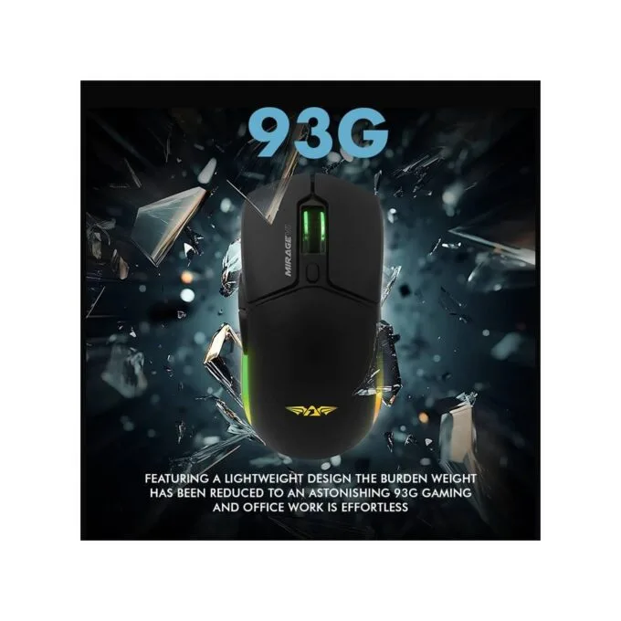 Armaggeddon Mirage VI Wired+2.4G+BT Recharge 10000CPI Gaming Mouse White — image 9