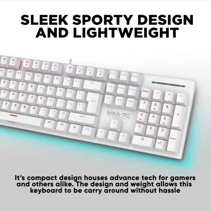 Armaggeddon MKA-7C White Mechanical Gaming Keyboard 104 Blue Clicky — image 2