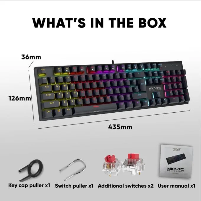 Armaggeddon MKA-7C White Mechanical Gaming Keyboard 104 Blue Clicky — image 10