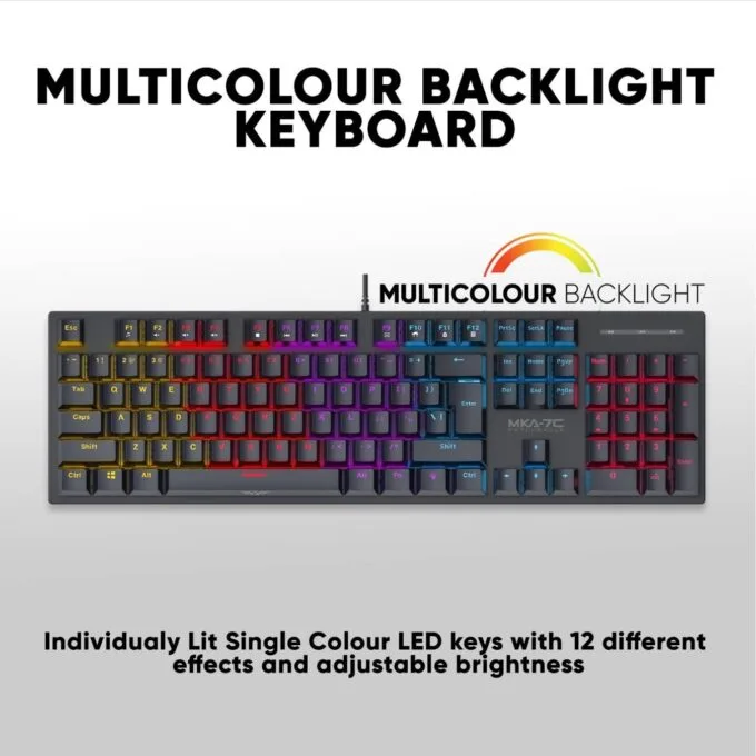 Armaggeddon MKA-7C White Mechanical Gaming Keyboard 104 Linear Red Keys — image 5