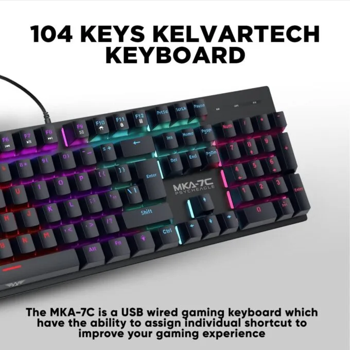 Armaggeddon MKA-7C White Mechanical Gaming Keyboard 104 Linear Red Keys — image 9