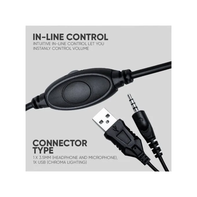Armaggeddon Pulse 1 Chroma Gaming Headset 3.5mm 2.1 40mm Black — image 10