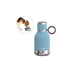 Asobu - Dog Bowl - Edelstahlflasche mit Hundenapf 1 Liter Blau