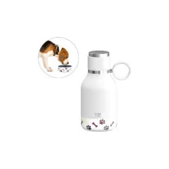 Asobu - Dog Bowl - Edelstahlflasche mit Hundenapf 1 Liter Wei