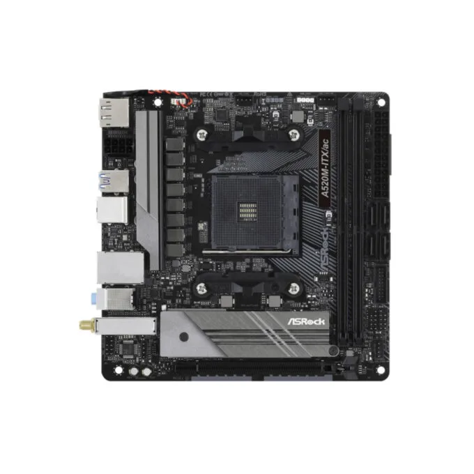 ASRock A520M-ITX AC (AM4) - AMD A520 Micro-ATX Motherboard, DDR4 2x DIMM (Up to 64GB), M.2, Wi-Fi 5 & Bluetooth 4.2 — image 2