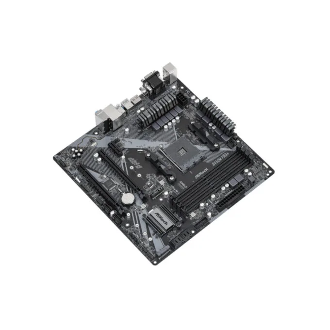 ASRock B450M Pro4 R2.0 - Micro-ATX AM4 Motherboard - 128GB DDR4, Dual M.2, USB-C, RGB — image 3