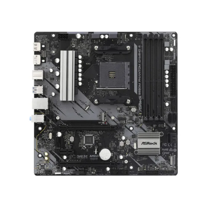 ASRock B550M Phantom Gaming 4 - AM4 Micro-ATX Gaming Motherboard - B550, 128GB DDR4, Dual M.2, PCIe 4.0 — image 2