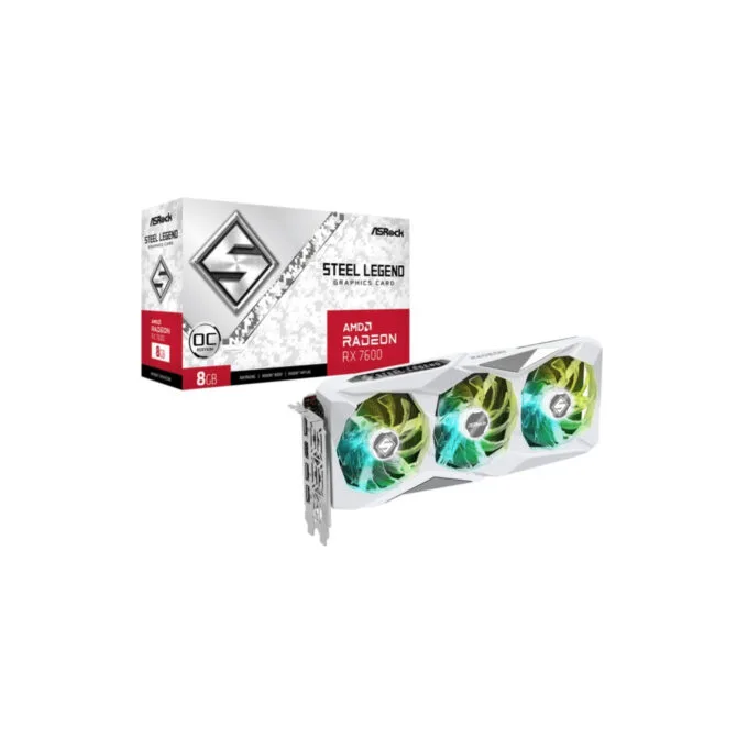 ASRock Radeon RX 7600 Steel Legend OC - 8GB GDDR6 - Triple-Fan ARGB, Boost 2725 MHz — image 6