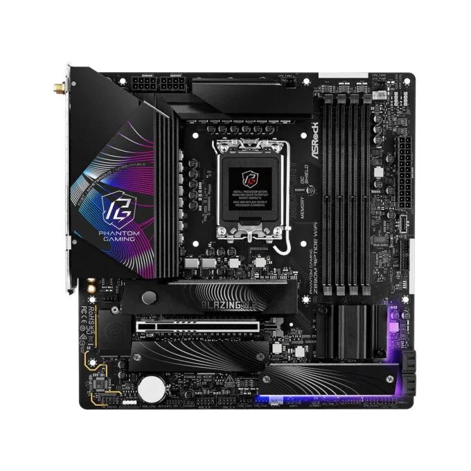 ASRock Z890M Phantom Gaming Riptide WiFi - microATX, LGA1851, DDR5, Wi‑Fi 6E, PCIe 5.0, 256GB, Black — image 2
