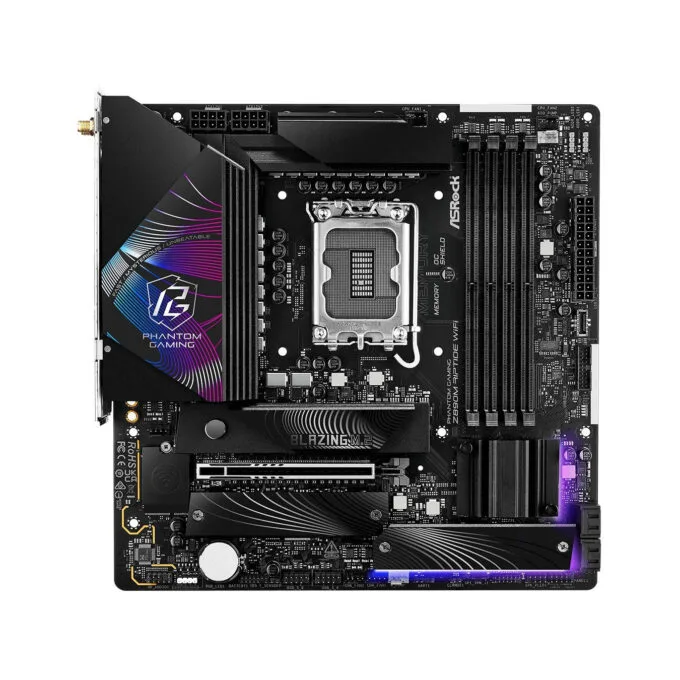 ASRock Z890M Phantom Gaming Riptide WiFi - microATX, LGA1851, DDR5, Wi‑Fi 6E, PCIe 5.0, 256GB, Black — image 3