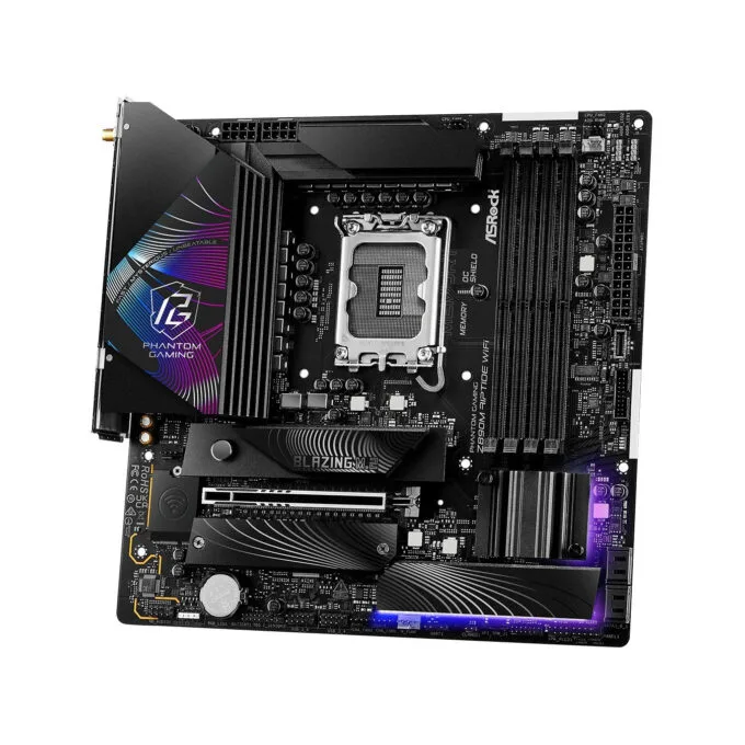 ASRock Z890M Phantom Gaming Riptide WiFi - microATX, LGA1851, DDR5, Wi‑Fi 6E, PCIe 5.0, 256GB, Black — image 5